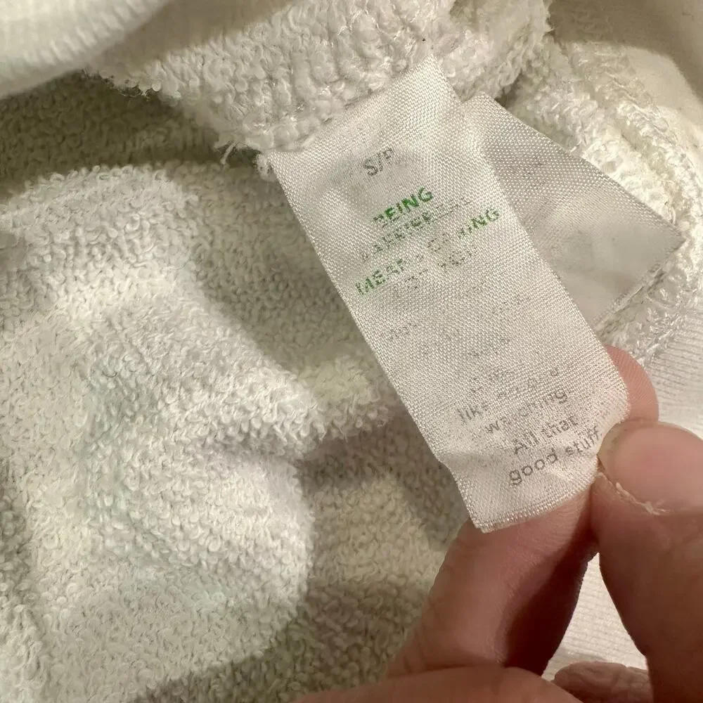 Aerie‎ White Cropped Fleece Pullover Henley Sweatshirt Small - Picture 5 of 7